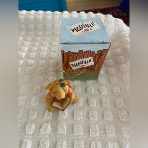 Vintage 1993 Pigsville Caroler Christmas Ornament with Box